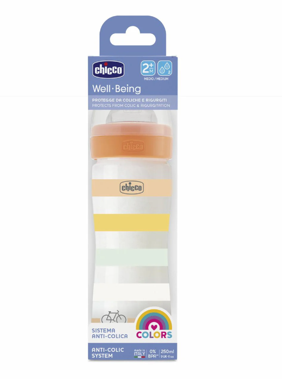 CHICCO - WELL BEING Πλαστικό Μπιμπερό ΘΣ 2m+ (Unisex) - 250ml